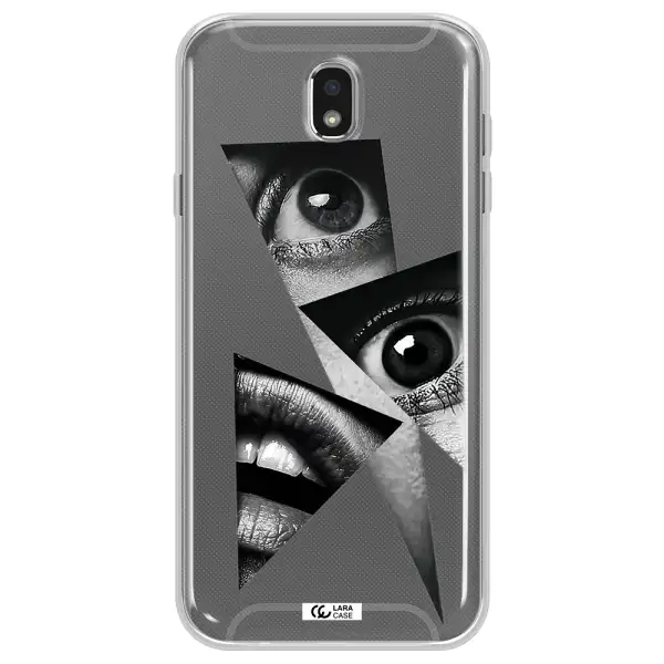 a close-up of a woman's eyes and lips Samsung J7 Pro Clear TPU Case