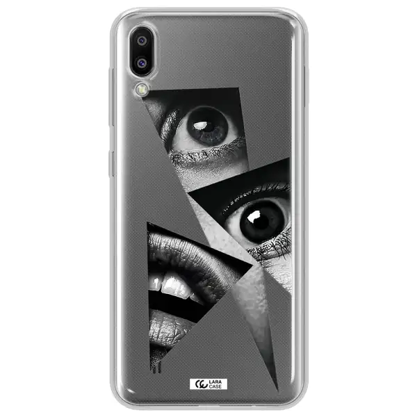 a close-up of a woman's eyes and lips Samsung M10 Clear TPU Case