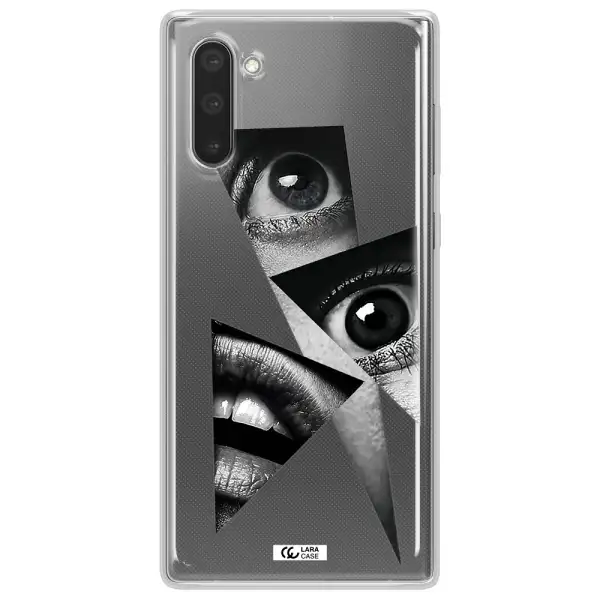 a close-up of a woman's eyes and lips Samsung Note 10 Clear TPU Case