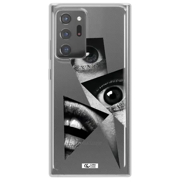 a close-up of a woman's eyes and lips Samsung Note 20 Ultra Clear TPU Case