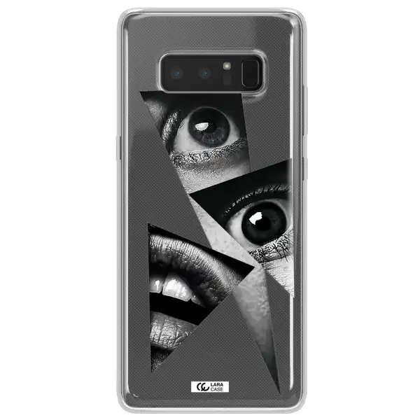 a close-up of a woman's eyes and lips Samsung Note 8 Clear TPU Case