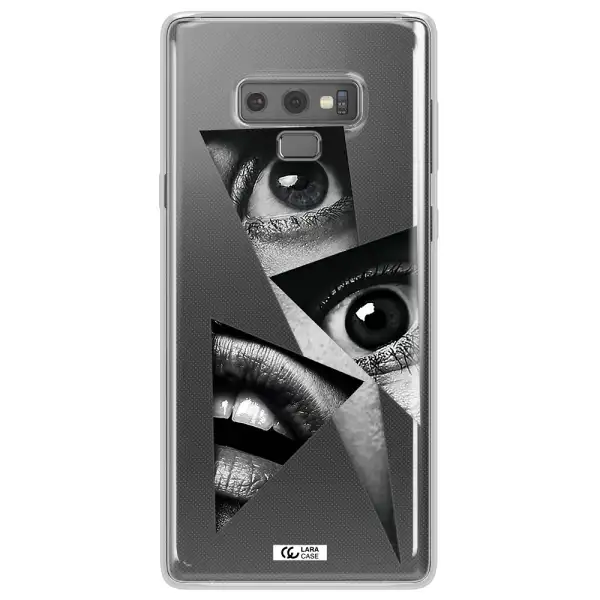 a close-up of a woman's eyes and lips Samsung Note 9 Clear TPU Case