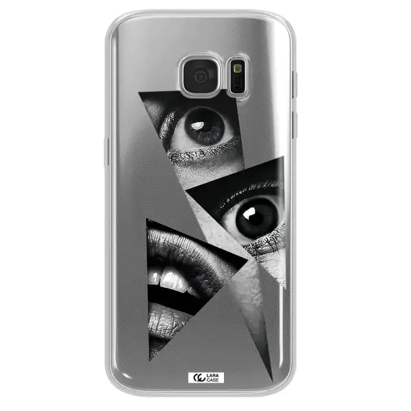a close-up of a woman's eyes and lips Samsung S 7 Clear TPU Case