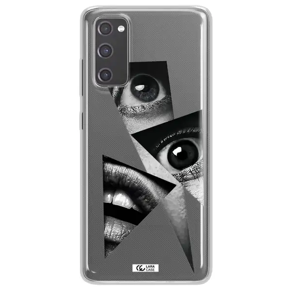 a close-up of a woman's eyes and lips Samsung S20 Fe Clear TPU Case