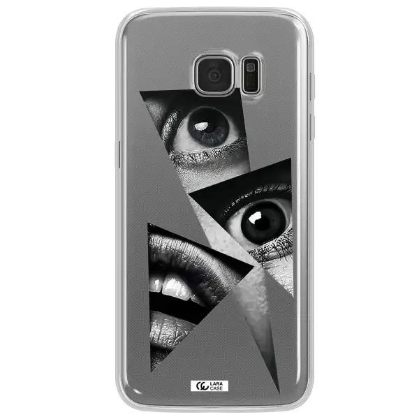 a close-up of a woman's eyes and lips Samsung S7 Edge Clear TPU Case