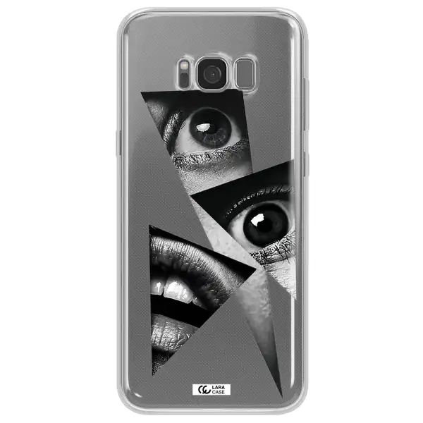 a close-up of a woman's eyes and lips Samsung S8 Plus Clear TPU Case