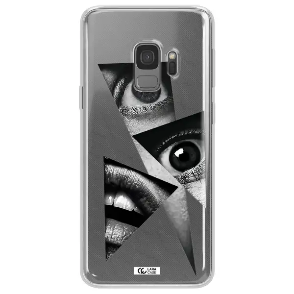 a close-up of a woman's eyes and lips Samsung S9 Clear TPU Case