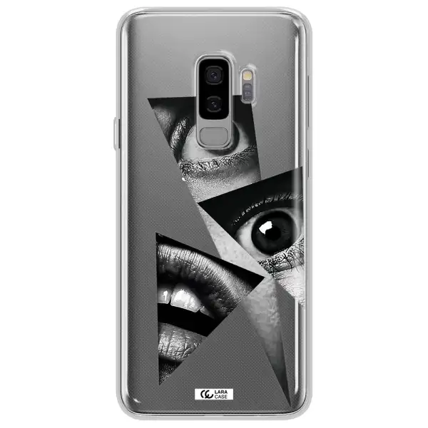 a close-up of a woman's eyes and lips Samsung S9 Plus Clear TPU Case