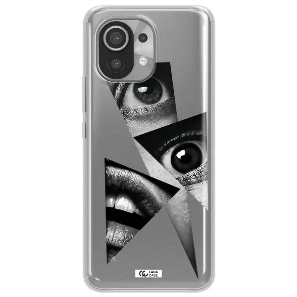 a close-up of a woman's eyes and lips Xiaomi Mi 11 Clear TPU Case
