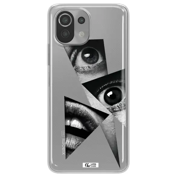 a close-up of a woman's eyes and lips Xiaomi Mi 11 Lite Clear TPU Case