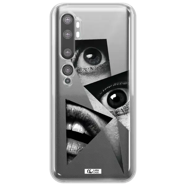 a close-up of a woman's eyes and lips Xiaomi Mi Note 10 Clear TPU Case