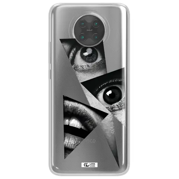 a close-up of a woman's eyes and lips Xiaomi Poco F2 Pro Clear TPU Case