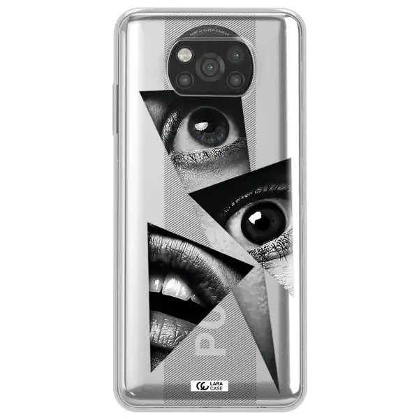 a close-up of a woman's eyes and lips Xiaomi Poco X3 Clear TPU Case