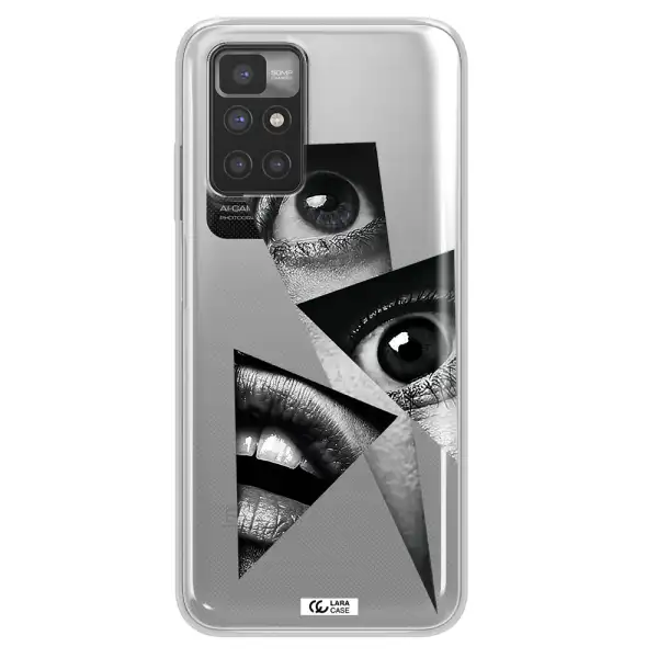 a close-up of a woman's eyes and lips Xiaomi Redmi 10 Clear TPU Case