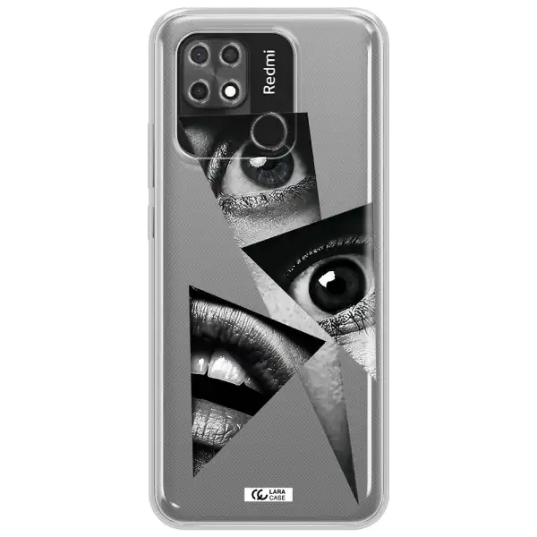 a close-up of a woman's eyes and lips Xiaomi Redmi 10C Clear TPU Case