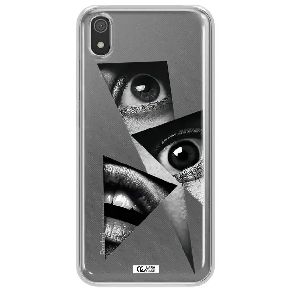a close-up of a woman's eyes and lips Xiaomi Redmi 7A Clear TPU Case
