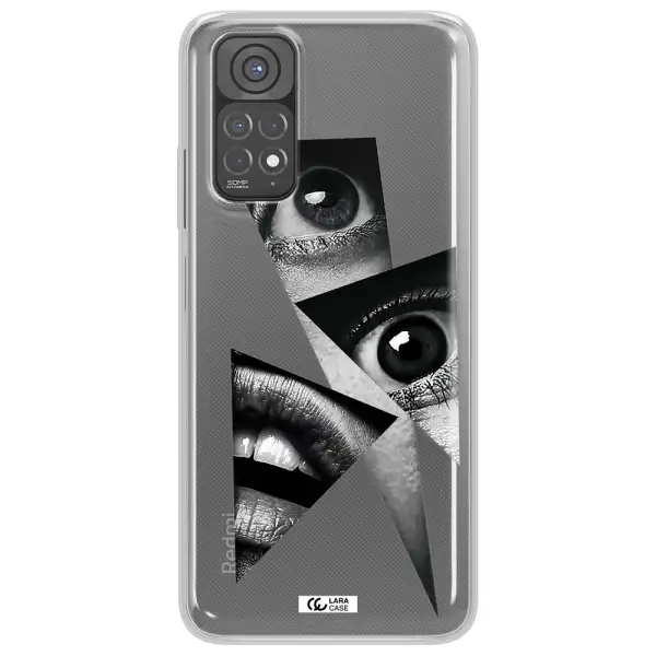 a close-up of a woman's eyes and lips Xiaomi Redmi Note 11 Clear TPU Case