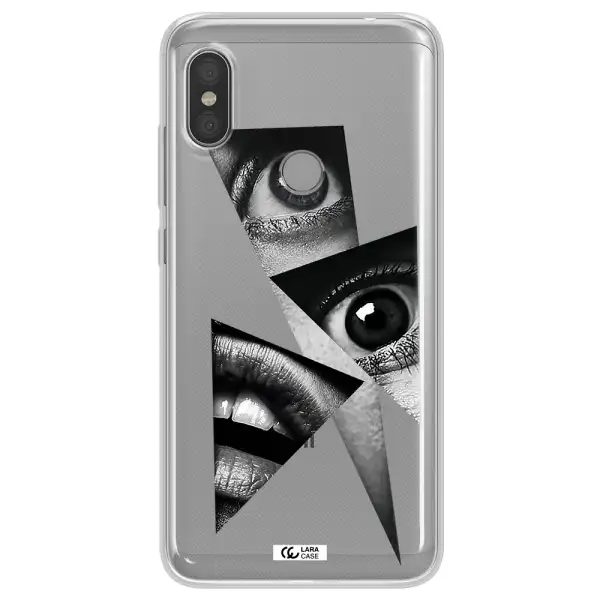 a close-up of a woman's eyes and lips Xiaomi Redmi Note 6 Pro Clear TPU Case
