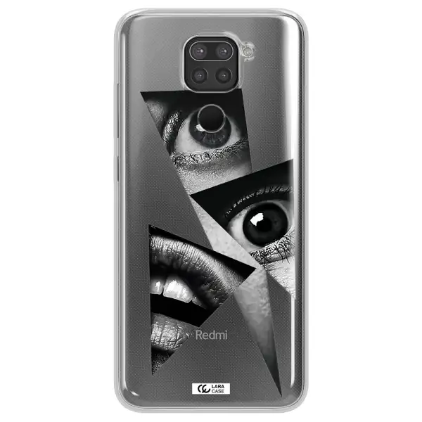 a close-up of a woman's eyes and lips Xiaomi Redmi Note 9 Clear TPU Case