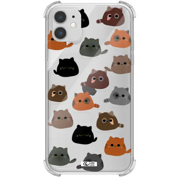 a group of cats with different colors Apple iPhone 11 Clear PC Case