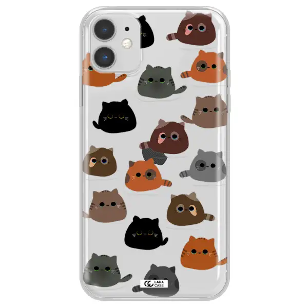 a group of cats with different colors Apple iPhone 11 Clear TPU Case