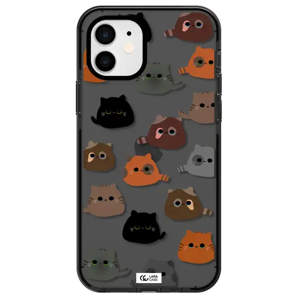 a group of cats with different colors Apple iPhone 11 impact Smoke Black Case