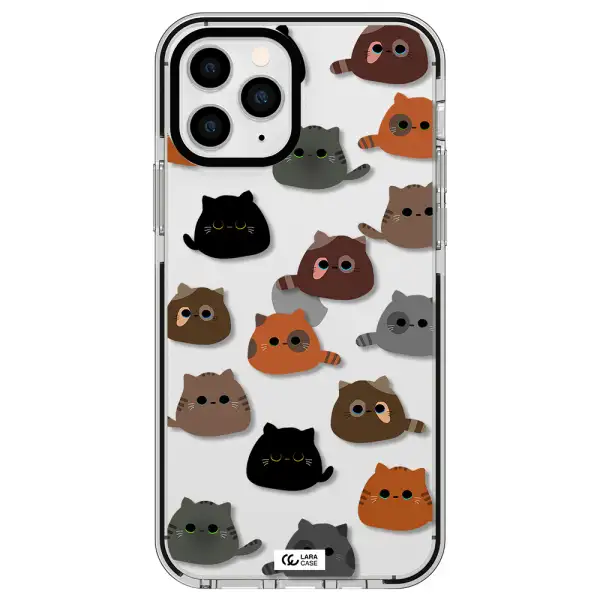 a group of cats with different colors Apple iPhone 11 pro impact black border Case
