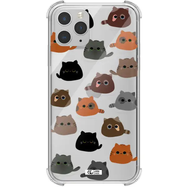 a group of cats with different colors Apple iPhone 11 pro max Clear PC Case