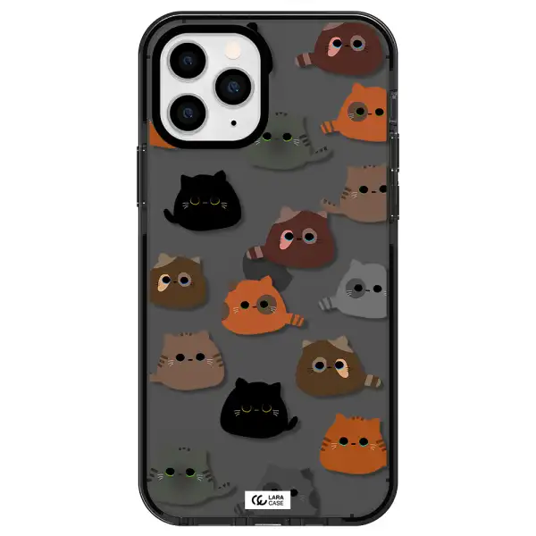 a group of cats with different colors Apple iPhone 11 pro max impact Smoke Black Case