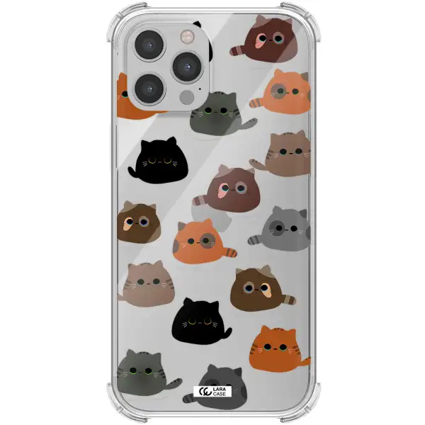 a group of cats with different colors Apple iPhone 12 pro max Clear PC Case