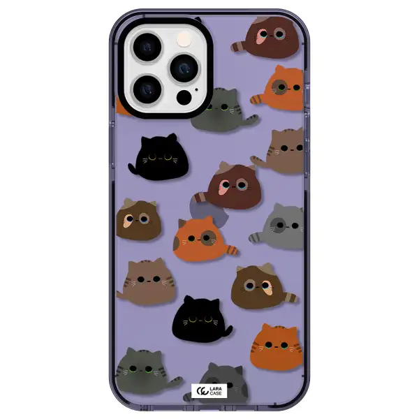 a group of cats with different colors Apple iPhone 12 pro max impact Lilac Case