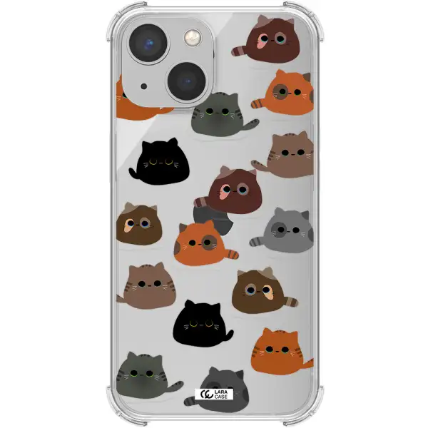 a group of cats with different colors Apple iPhone 13 Clear PC Case