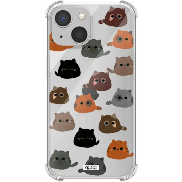a group of cats with different colors Apple iPhone 13 mini Clear PC Case
