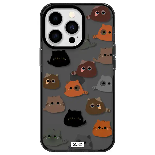 a group of cats with different colors Apple iPhone 13 Pro impact Smoke Black Case