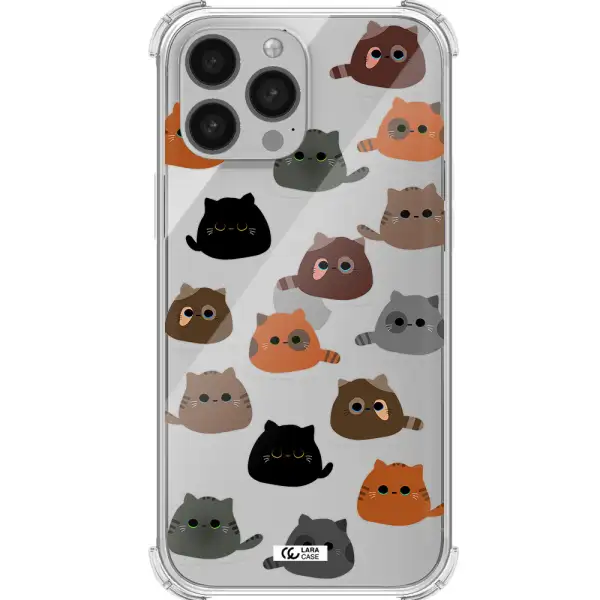 a group of cats with different colors Apple iPhone 13 Pro Max Clear PC Case