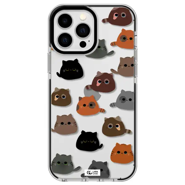 a group of cats with different colors Apple iPhone 13 Pro Max impact black border Case