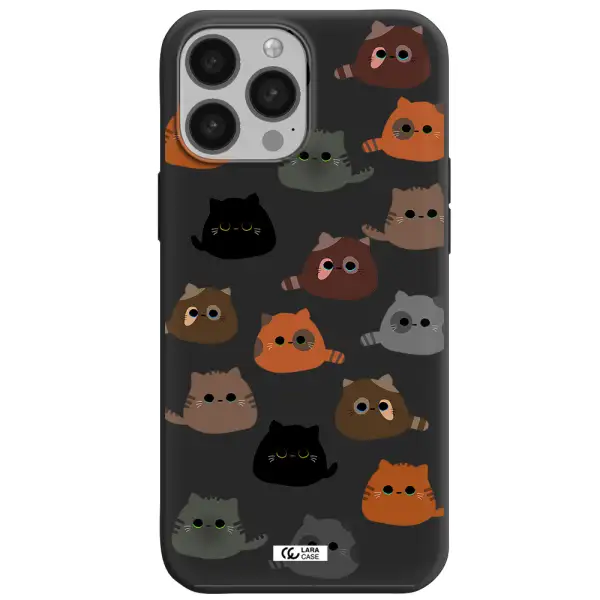a group of cats with different colors Apple iPhone 13 Pro Max Silicone black Case