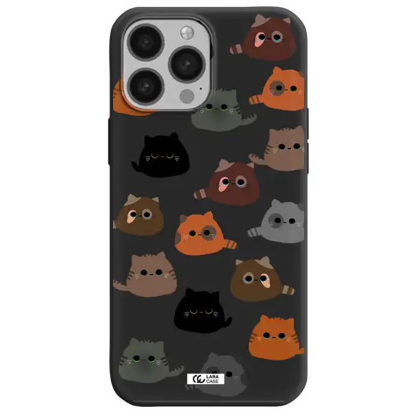 a group of cats with different colors Apple iPhone 13 Pro Silicone black Case