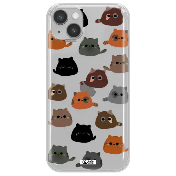 a group of cats with different colors Apple iPhone 14 Clear TPU Case