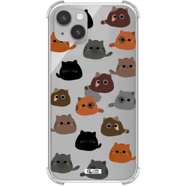 a group of cats with different colors Apple iPhone 14 plus Clear PC Case