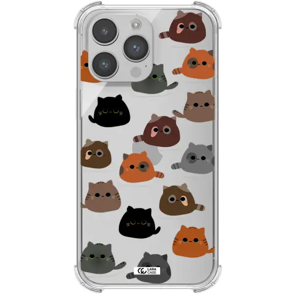 a group of cats with different colors Apple iPhone 14 pro Clear PC Case