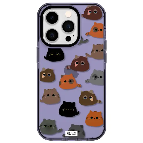 a group of cats with different colors Apple iPhone 14 pro impact Lilac Case