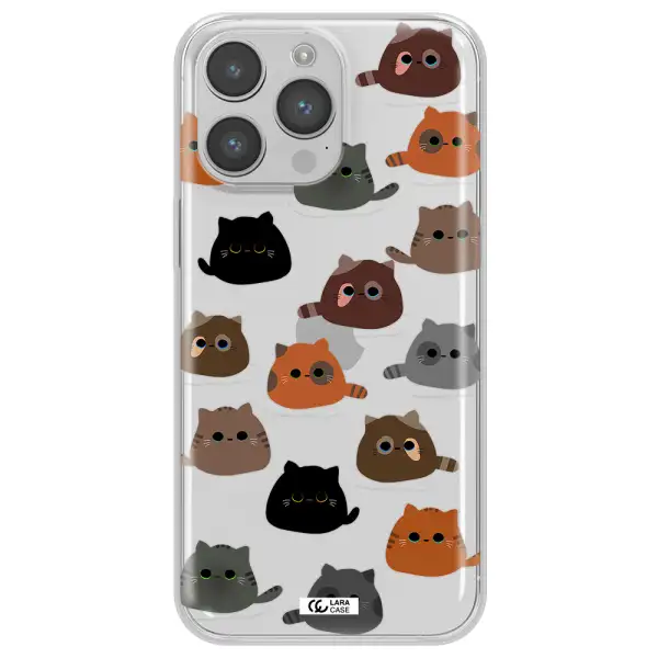 a group of cats with different colors Apple iPhone 14 pro max Clear TPU Case