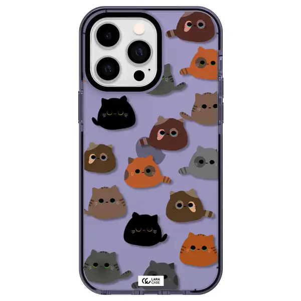 a group of cats with different colors Apple iPhone 15 Pro impact Lilac Case