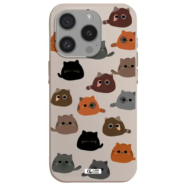 A Group Of Cats With Different Colors Apple Iphone 15 Pro Silicone Stone Case