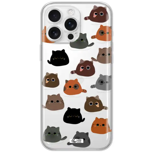 A Group Of Cats With Different Colors Apple Iphone 16 Pro Max Clear Tpu Case