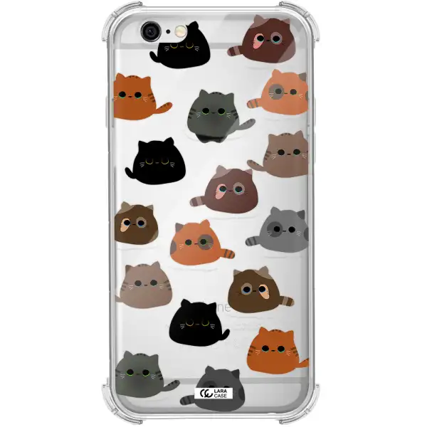 a group of cats with different colors Apple iPhone 6 Clear PC Case