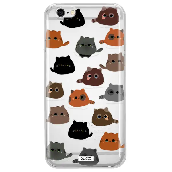 a group of cats with different colors Apple iPhone 6 Clear TPU Case