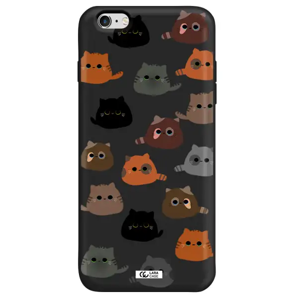 a group of cats with different colors Apple iPhone 6 s plus Silicone black Case