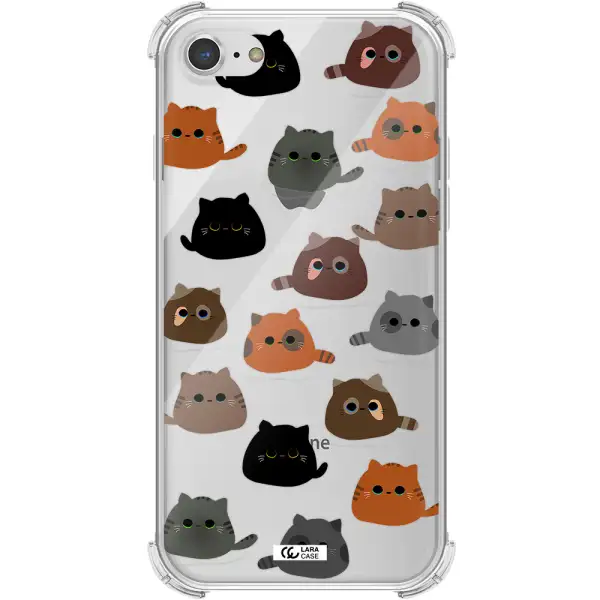 a group of cats with different colors Apple iPhone 7 Clear PC Case